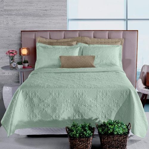 Colcha fashion in fiori Hedrons queen 240x260cm verde aloe Colcha fashion in fiori Hedrons queen 240x260cm verde aloe