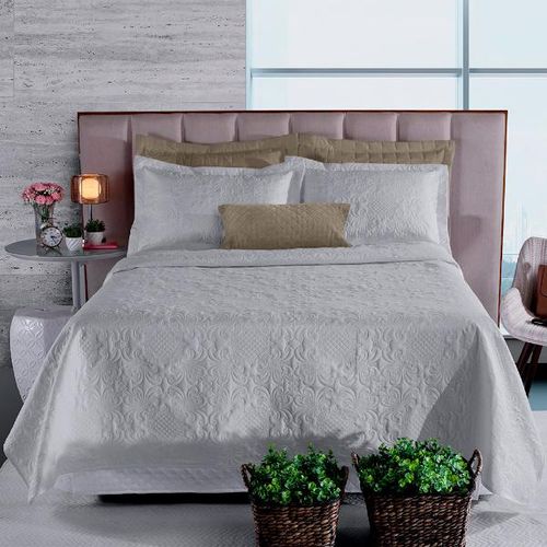 Colcha fashion in fiori Hedrons king 260x280cm prata Colcha fashion in fiori Hedrons king 260x280cm prata