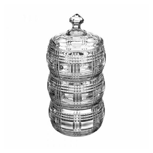 Bomboniere em cristal 3 andares L'Hermitage Liverpool 27,5cm Bomboniere em cristal 3 andares L'Hermitage Liverpool 27,5cm