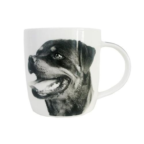 Caneca em porcelana I Love Dogs Rottweiler C 320ml branca