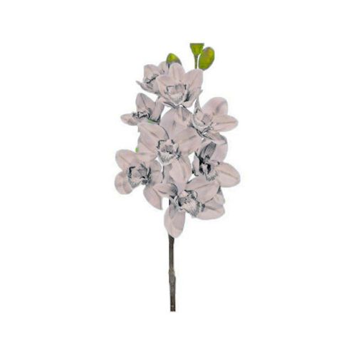 Haste orquídea cymbidium com 8 flores e 3 sementes em plástico Brilliance 80cm branco Haste orquídea cymbidium com 8 flores e 3 sementes em plástico Brilliance 80cm branco