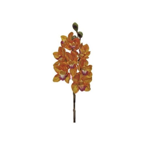 Haste orquídea cymbidium com 8 flores em silicone Brilliance 80cm laranja Haste orquídea cymbidium com 8 flores em silicone Brilliance 80cm laranja