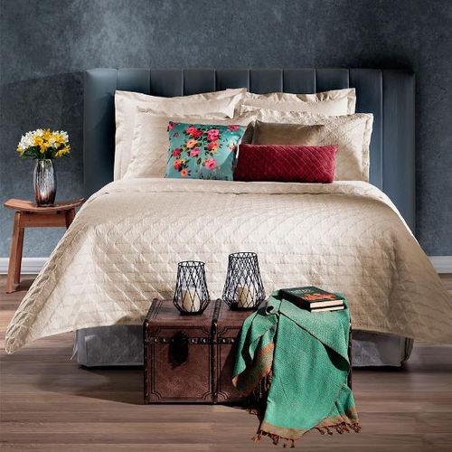 Colcha com porta-travesseiro Hedrons Diamond king 260x280cm duna Colcha com porta-travesseiro Hedrons Diamond king 260x280cm duna