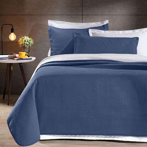 Colcha com porta-travesseiro Hedrons Neomalha casal cobalto Colcha com porta-travesseiro Hedrons Neomalha casal cobalto