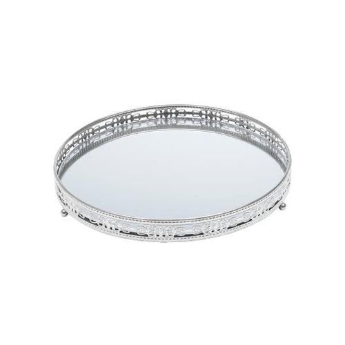 Bandeja de ferro com espelho Prestige Bunch 29x29x4cm prata Bandeja de ferro com espelho Prestige Bunch 29x29x4cm prata