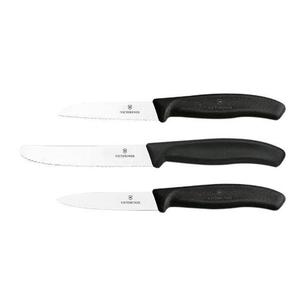 Jogo de facas para descascar Victorinox Swiss Classic 3 peças preta