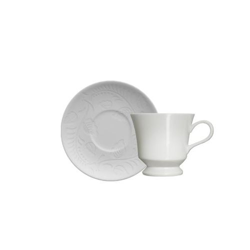 xícara para café em porcelana Germer Folk branca