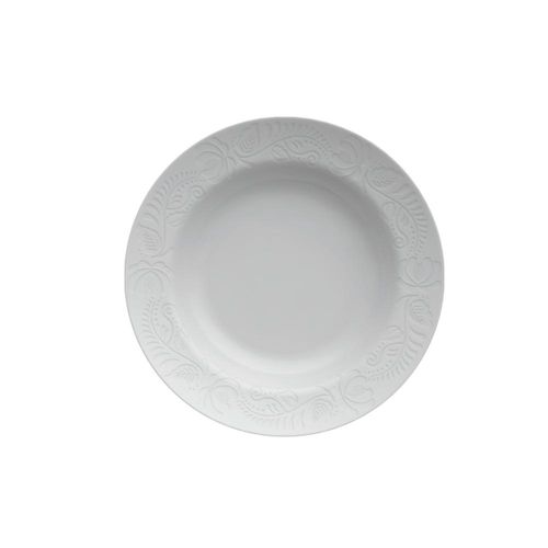 Prato fundo em porcelana Germer Folk 23,5cm branco Prato fundo em porcelana Germer Folk 23,5cm branco
