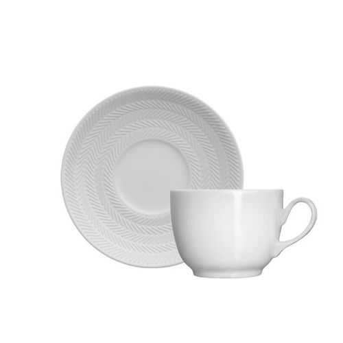 xícara para chá em porcelana Germer Chevron branca xícara para chá em porcelana Germer Chevron branca