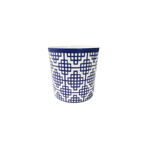 Mini cachepot em cerâmica Bencafil 8X8X8CM azul e branco 169013 Mini cachepot em cerâmica Bencafil 8X8X8CM azul e branco 169013