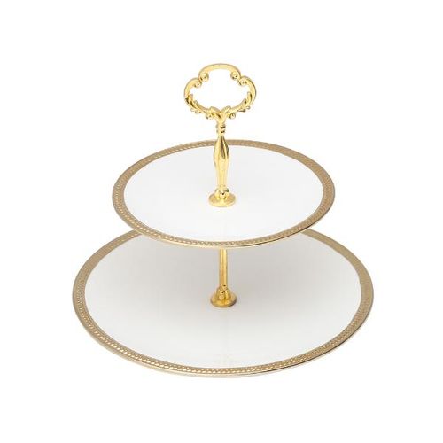 Prato duplo para doces em porcelana Wolff Paddy 19x27x23cm Prato duplo para doces em porcelana Wolff Paddy 19x27x23cm