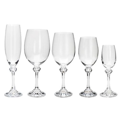 Jogo de taças em cristal Bohemia Elisa 30 peças Jogo de taças em cristal Bohemia Elisa 30 peças