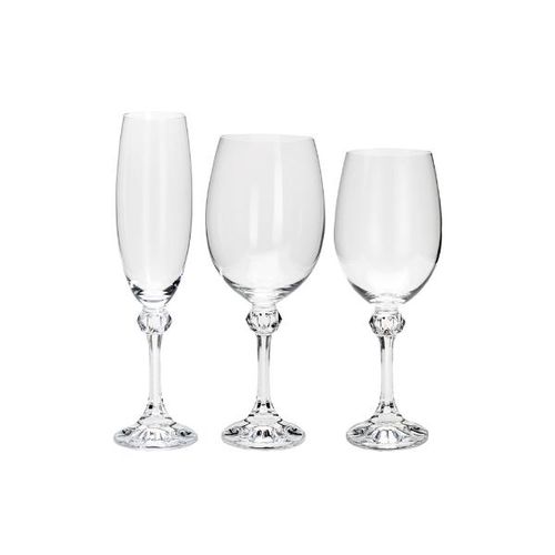 Jogo de taças em cristal Bohemia Elisa 18 peças Jogo de taças em cristal Bohemia Elisa 18 peças