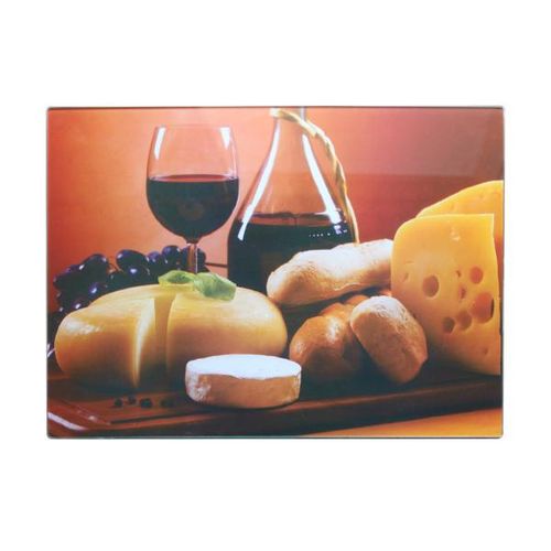 Tábua em vidro temperado Wincy Pães e Queijos 38x28cm Tábua em vidro temperado Wincy Pães e Queijos 38x28cm