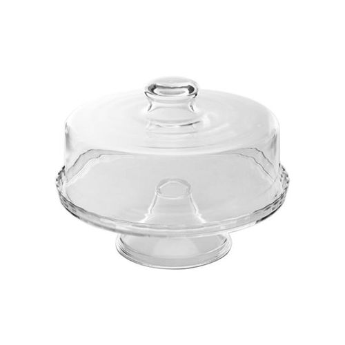 Prato para bolo em vidro com pé Luvidarte 29cm