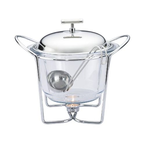 Rechaud em vidro com concha em aço inox Wolff Satin 4 litros Rechaud em vidro com concha em aço inox Wolff Satin 4 litros