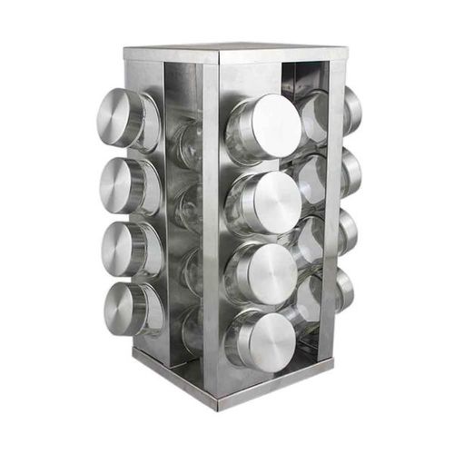 Jogo de porta-temperos giratório com suporte Uny Gift 16 peças Jogo de porta-temperos giratório com suporte Uny Gift 16 peças