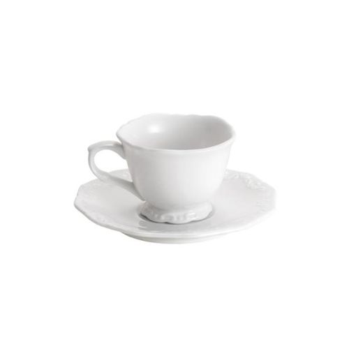 Jogo de xícaras para café em porcelana Wolff Alto relevo 100ml 6 peças branco