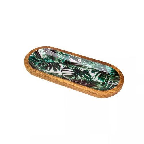 Travessa em madeira oval Bon Gourmet Leafage 26683