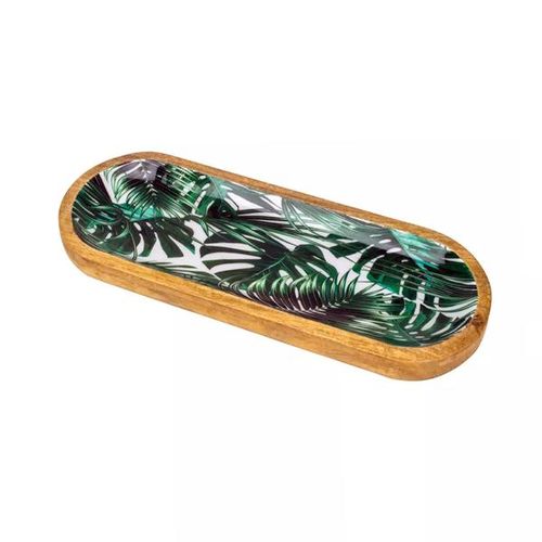 Travessa em madeira oval Bon Gourmet Leafage 26685