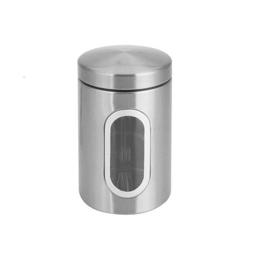 Pote para mantimento em aço inox com visor Uny Gift 9,5x15,40cm Pote para mantimento em aço inox com visor Uny Gift 9,5x15,40cm