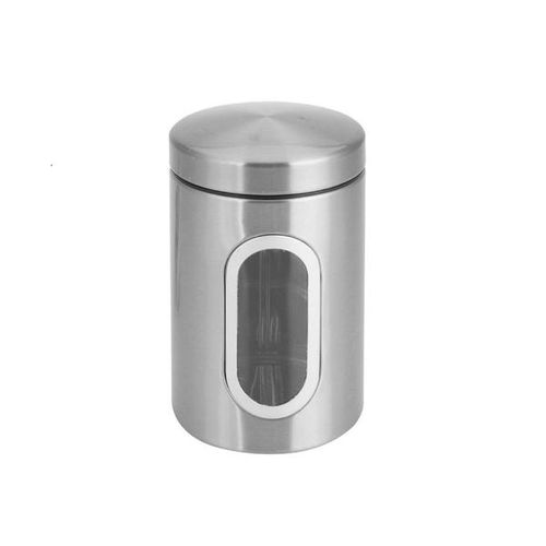 Pote para mantimento em aço inox com visor Uny Gift 11x17,8cm Pote para mantimento em aço inox com visor Uny Gift 11x17,8cm
