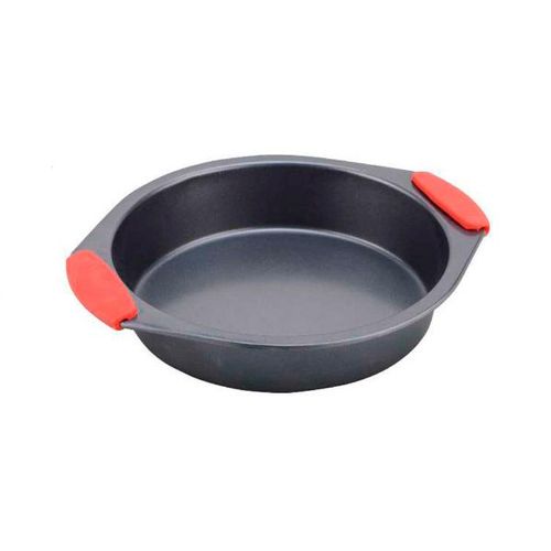 Forma em metal redonda com alça silicone Uny Gift 24,5cm Forma em metal redonda com alça silicone Uny Gift 24,5cm