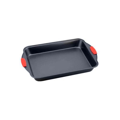 Forma em metal retangular com alça em silicone Uny Gift 44,5cm vermelha Forma em metal retangular com alça em silicone Uny Gift 44,5cm vermelha