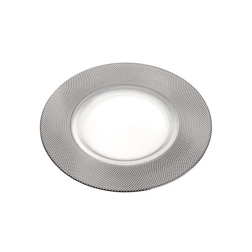 Sousplat em cristal Rojemac 32,5cm prateado Sousplat em cristal Rojemac 32,5cm prateado