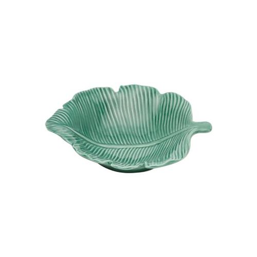 Folha decorativa em porcelana Prestige Pachira 12,5cm verde