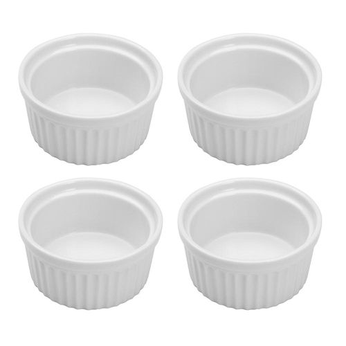 Jogo de ramequins em porcelana Bon Gourmet 4 peças 8x4cm Jogo de ramequins em porcelana Bon Gourmet 4 peças 8x4cm