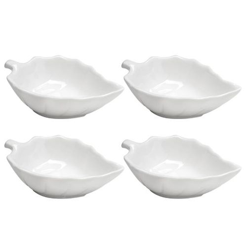 Jogo de Bolws em porcelana Bon Gourmet Leaf 4 peças 10cm