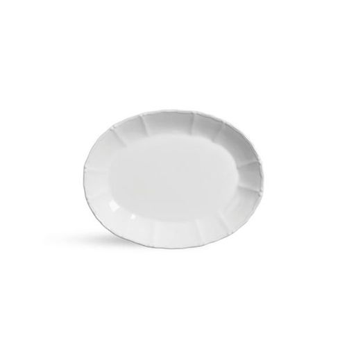 Travessa rasa média em cristal Scalla 41x32cm branca