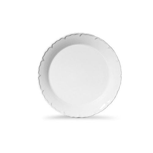 Travessa rasa redonda em cerâmica Scalla Paris 44cm branco