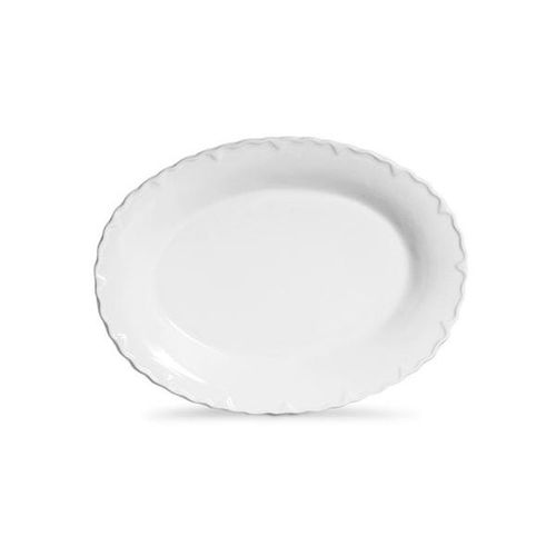 Travessa rasa em cerâmica oval Scalla Paris 42cm branco
