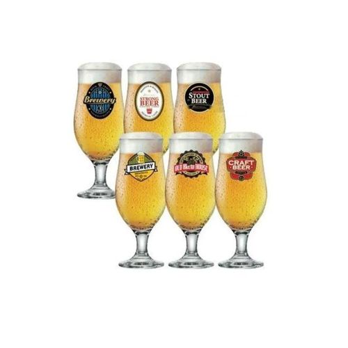 Jogo de taças em vidro para cerveja Ruvolo Royal Beer 6 peças 330ml Jogo de taças em vidro para cerveja Ruvolo Royal Beer 6 peças 330ml