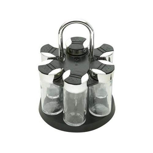 Jogo de porta-condimentos em vidro Bon Gourmet 7 peças 15,5x20,5cm preto Jogo de porta-condimentos em vidro Bon Gourmet 7 peças 15,5x20,5cm preto