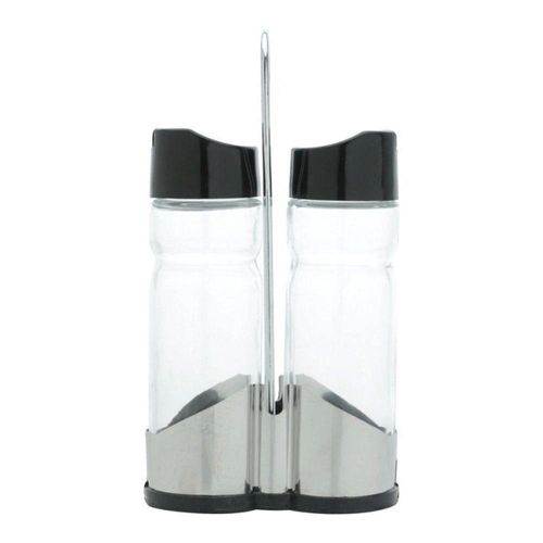 Galheteiro em vidro com tampa plástico e suporte Bon gourmet Donatello 12x5,5x20cm