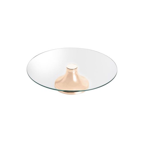 Prato para bolo em vidro com pé Wolff Monâco 33x8,5cm rosé