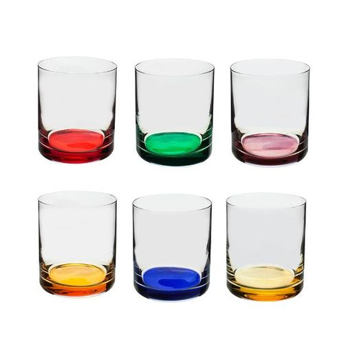 Jogo de copos baixos em cristal Bohemia Barware 320ml 6 peças coloridos Jogo de copos baixos em cristal Bohemia Barware 320ml 6 peças coloridos