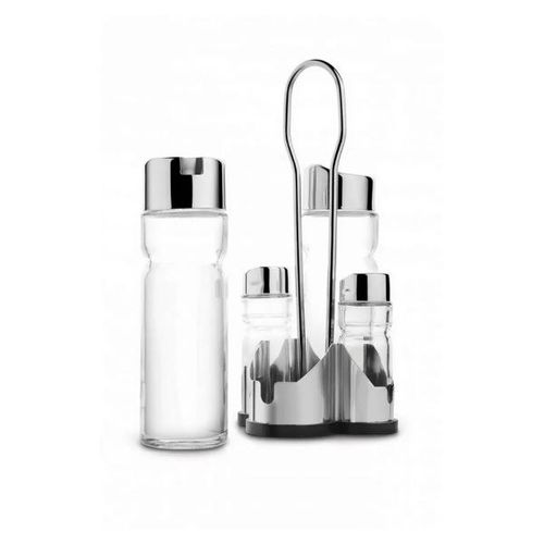 Jogo de galheteiro em inox Ideale 4 peças Jogo de galheteiro em inox Ideale 4 peças