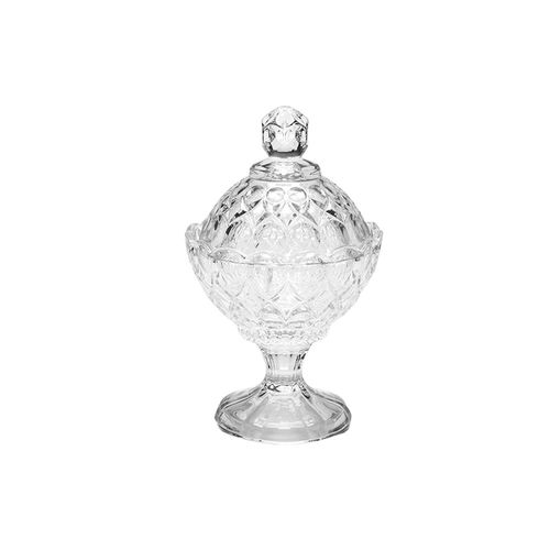 Potiche decorativo com pé em cristal Wolff Angel 11x16cm Potiche decorativo com pé em cristal Wolff Angel 11x16cm