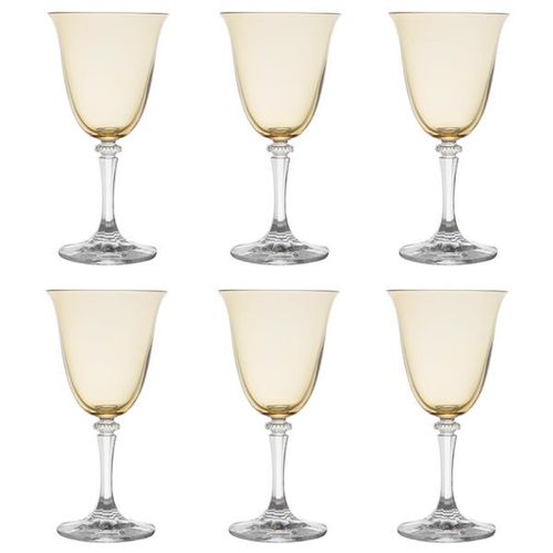 Jogo de taças água em cristal Bohemia Kleopatra 6 peças 360ml ambar Jogo de taças água em cristal Bohemia Kleopatra 6 peças 360ml ambar