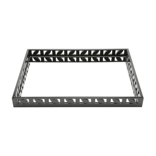 Bandeja retangular em madeira laqueada e espelho Woodart 47x34x4,5cm preto Bandeja retangular em madeira laqueada e espelho Woodart 47x34x4,5cm preto