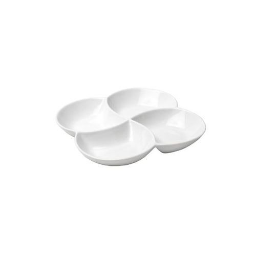 Petisqueira em porcelana com 4 divisões Bon Gourmet 21x2,5cm Petisqueira em porcelana com 4 divisões Bon Gourmet 21x2,5cm