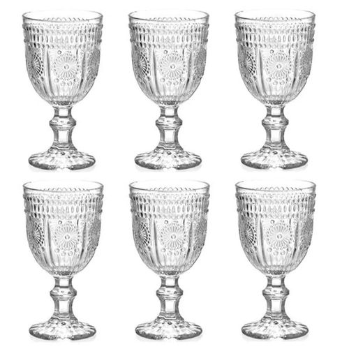 Jogo de taças para vinho em vidro Bon Gourmet Aubusson 6 peças 240ml Jogo de taças para vinho em vidro Bon Gourmet Aubusson 6 peças 240ml