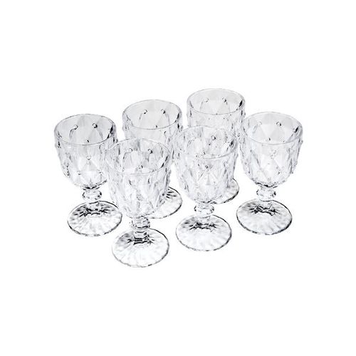 Jogo de taças para vinho em vidro Bon Gourmet Diamond 6 peças 245ml