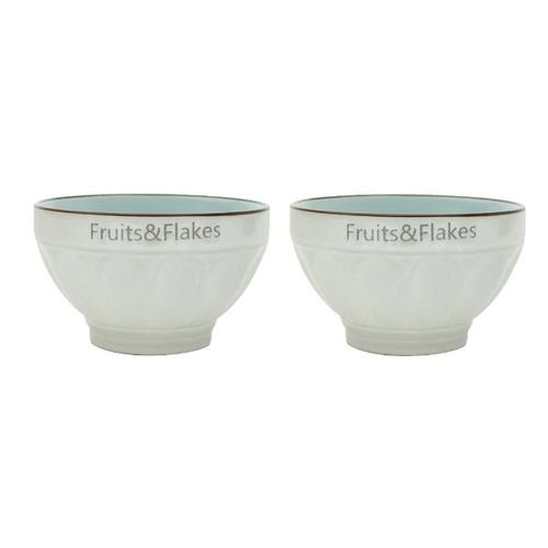 Jogo de bowls em porcelana Bon Gourmet Allure 2 peças 700ml azul Jogo de bowls em porcelana Bon Gourmet Allure 2 peças 700ml azul