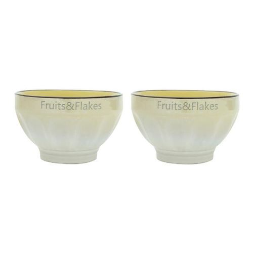Jogo de bowls em porcelana Bon Gourmet Allure 2 peças 700ml amarelo Jogo de bowls em porcelana Bon Gourmet Allure 2 peças 700ml amarelo