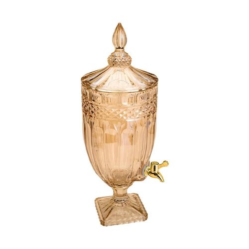 Dispenser em cristal com pé Wolff Brandon 4,5 litros âmbar